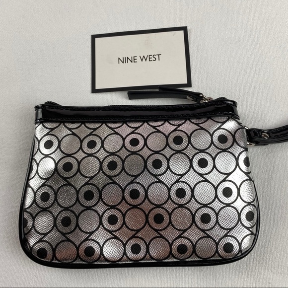Nine West Clutch Silver Black - Picture 5 of 6